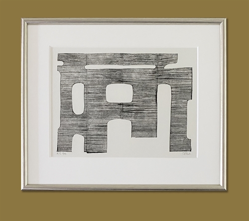 Signeret collografi af Pernille Calundan - p.t. udstillet hos Dansk Design Atelier